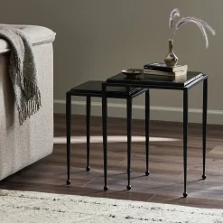West Elm Abingdon Cast Glass Nesting Tables (12.5"–16")
