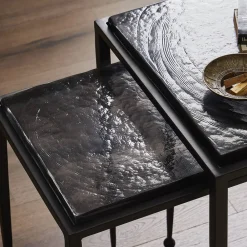 West Elm Abingdon Cast Glass Nesting Tables (12.5"–16")