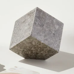 West Elm Abstract Marble Cube Sculpture