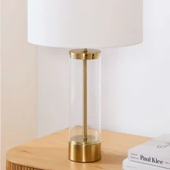 West Elm Acrylic Column USB Table Lamp (25")