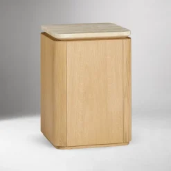 West Elm Adhara Square Travertine Side Table (14')