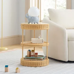 Kids West Elm Adria Rattan Side Table (16")