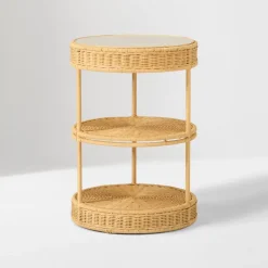 Kids West Elm Adria Rattan Side Table (16")