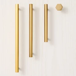 West Elm Alden Hexagon Hardware - Antique Brass