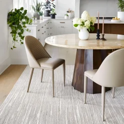 West Elm Aldrin Travertine Round Dining Table (60")