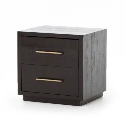 West Elm Alexa Burnished Pedestal 2-Drawer Nightstand (22")