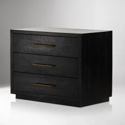 West Elm Alexa Burnished Pedestal 3-Drawer Nightstand (32")