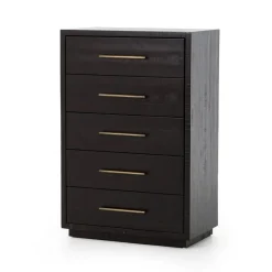 West Elm Alexa Burnished Pedestal 5-Drawer Dresser (30”)