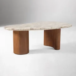 West Elm Alora Solid Wood & Marble Coffee Table (44")