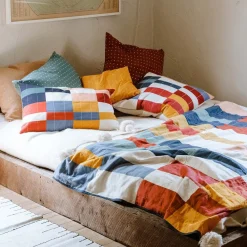 West Elm Anchal Project Multi-Check Quilted Pillow Cover