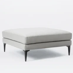 West Elm Andes Leather Ottoman
