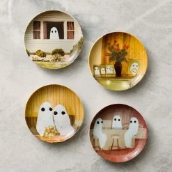 West Elm Angela Deane Ghosts Appetizer Plate Sets