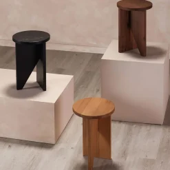 West Elm Angled Base Wood Side Table (14")