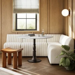 West Elm Anniina Channeled L-Shaped Dining Banquette (91"–)