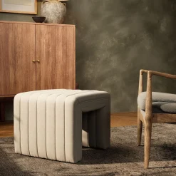 West Elm Anniina Channeled Ottoman (21")