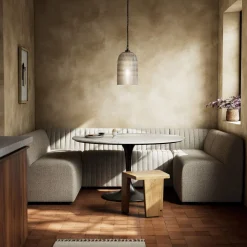 West Elm Anniina Channeled U-Shaped Dining Banquette (–)