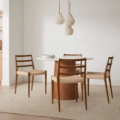 West Elm Anton Round Marble Pedestal Dining Table (48")
