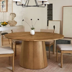West Elm Anton Solid Wood Round Pedestal Dining Table (48", 60", 72")