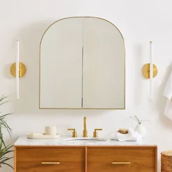 West Elm Arch Double Wide Metal Framed Medicine Cabinet