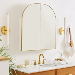 West Elm Arch Double Wide Metal Framed Medicine Cabinet