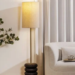 West Elm Ariel Stacked Solid Oak Floor Lamp (63")