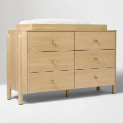 Kids West Elm Atlas 6-Drawer Wide Dresser with Removable Topper (56")