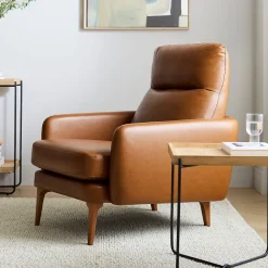 West Elm Auburn Leather High-Back Chair