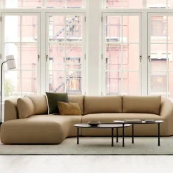 West Elm Aviana Leather 2-Piece Bumper Chaise Sectional (122")