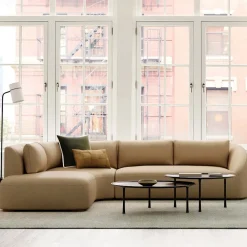 West Elm Aviana Leather 3-Piece Bumper Chaise Sectional (122")