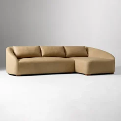 West Elm Aviana Leather 2-Piece Chaise Sectional (114")