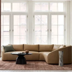 West Elm Aviana Leather 2-Piece Wedge Sectional (121")
