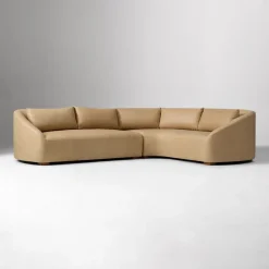 West Elm Aviana Leather 2-Piece Wedge Sectional (121")