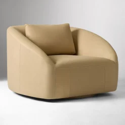 West Elm Aviana Leather Swivel Chair