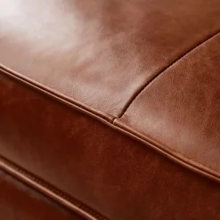 West Elm Axel Leather Ottoman