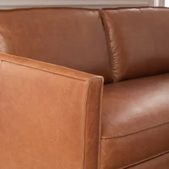 West Elm Axel Leather 2-Piece Chaise Sectional (91")
