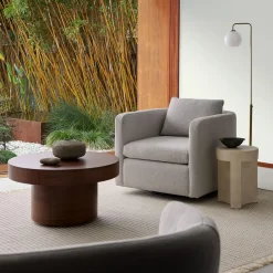 West Elm Bacall Curved Swivel Chair