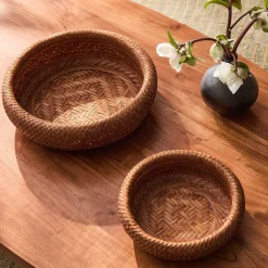 West Elm Bamboo Decorative Bowls