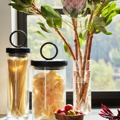 West Elm Barcelona Iron & Wood Top Canisters