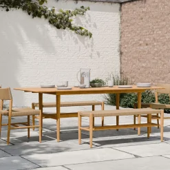 West Elm Baycrest Outdoor Teak Extendable Dining Table (84"–100")
