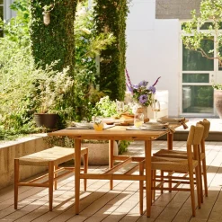 West Elm Baycrest Outdoor Teak Extendable Dining Table (84"–100") & Chairs Set