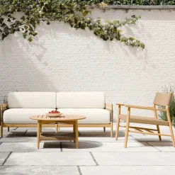West Elm Baycrest Outdoor Teak Sofa (73"), Lounge Chair & Coffee Table (32") Set
