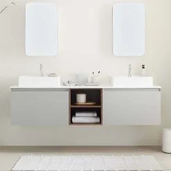 West Elm Baylor Floating Open Storage Double Bathroom Vanity (72")