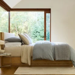 West Elm Berkely Wood & Upholstered Bed