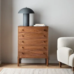 West Elm Berriman Walnut 5-Drawer Dresser (32")