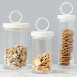 West Elm Bianca Iron & Wood Top Canisters