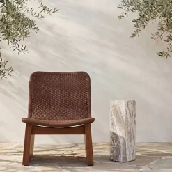 West Elm Biloxi Outdoor Faux Marble Side Table (22")