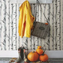 West Elm Birch Trunks Wallpaper