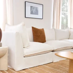 West Elm Bleecker Down-Filled Slipcover Modular 4-Piece Ottoman Sectional (123")