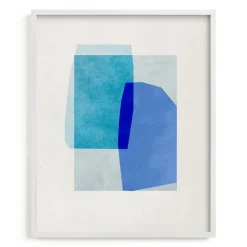 West Elm Blue Abstraction Framed Wall Art by Minted for