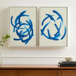 West Elm Blue Flashes Wall Art